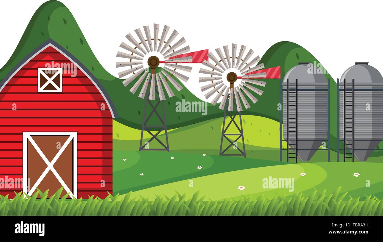 A nature farm landscape illustration Stock Vector Image & Art - Alamy