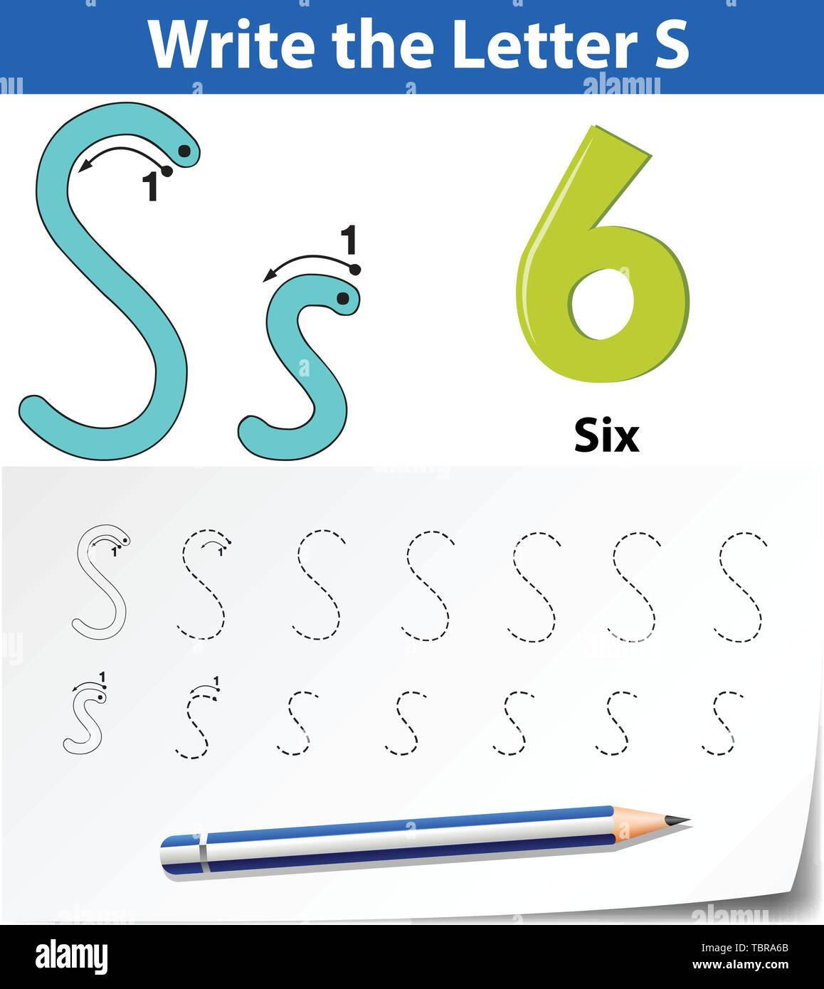 letter s tracing alphabet worksheets illustration stock vector image art alamy