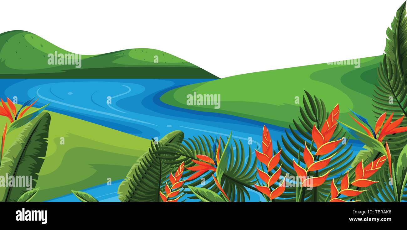A beautiful nature landscape illustration Stock Vector Image & Art - Alamy