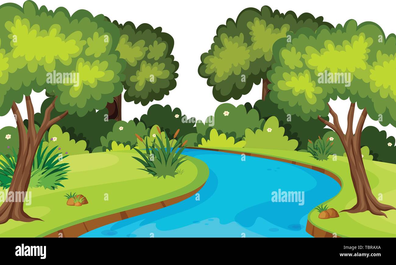 A beautiful nature landscape illustration Stock Vector Image & Art - Alamy