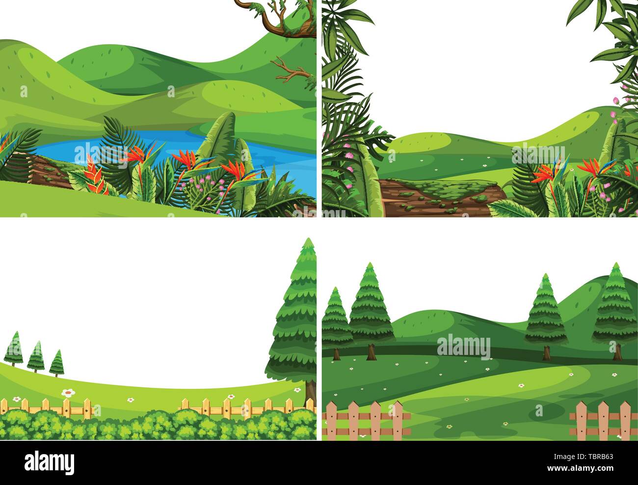 Set of park scene illustration Stock Vector Image & Art - Alamy