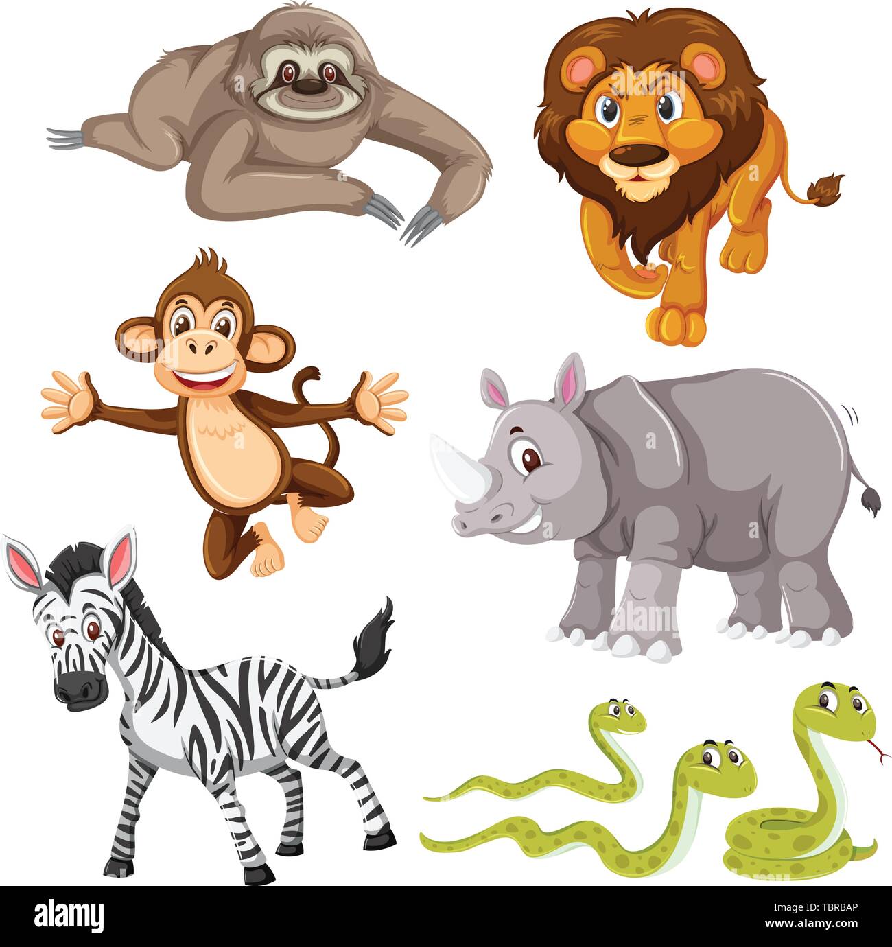 Set of wild animal illustration Stock Vector Image & Art - Alamy