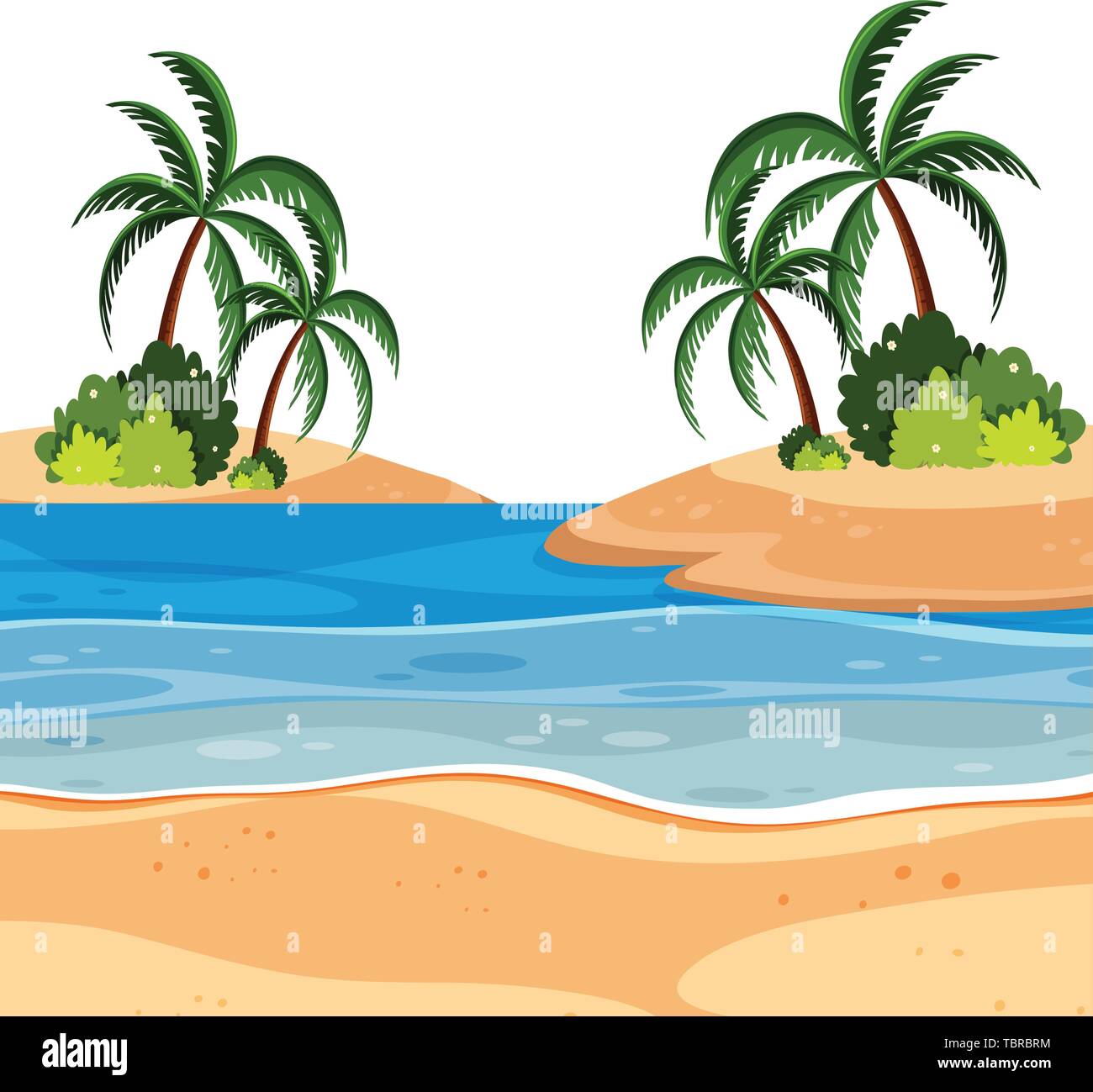 A summer beach landscape illustration Stock Vector Image & Art - Alamy
