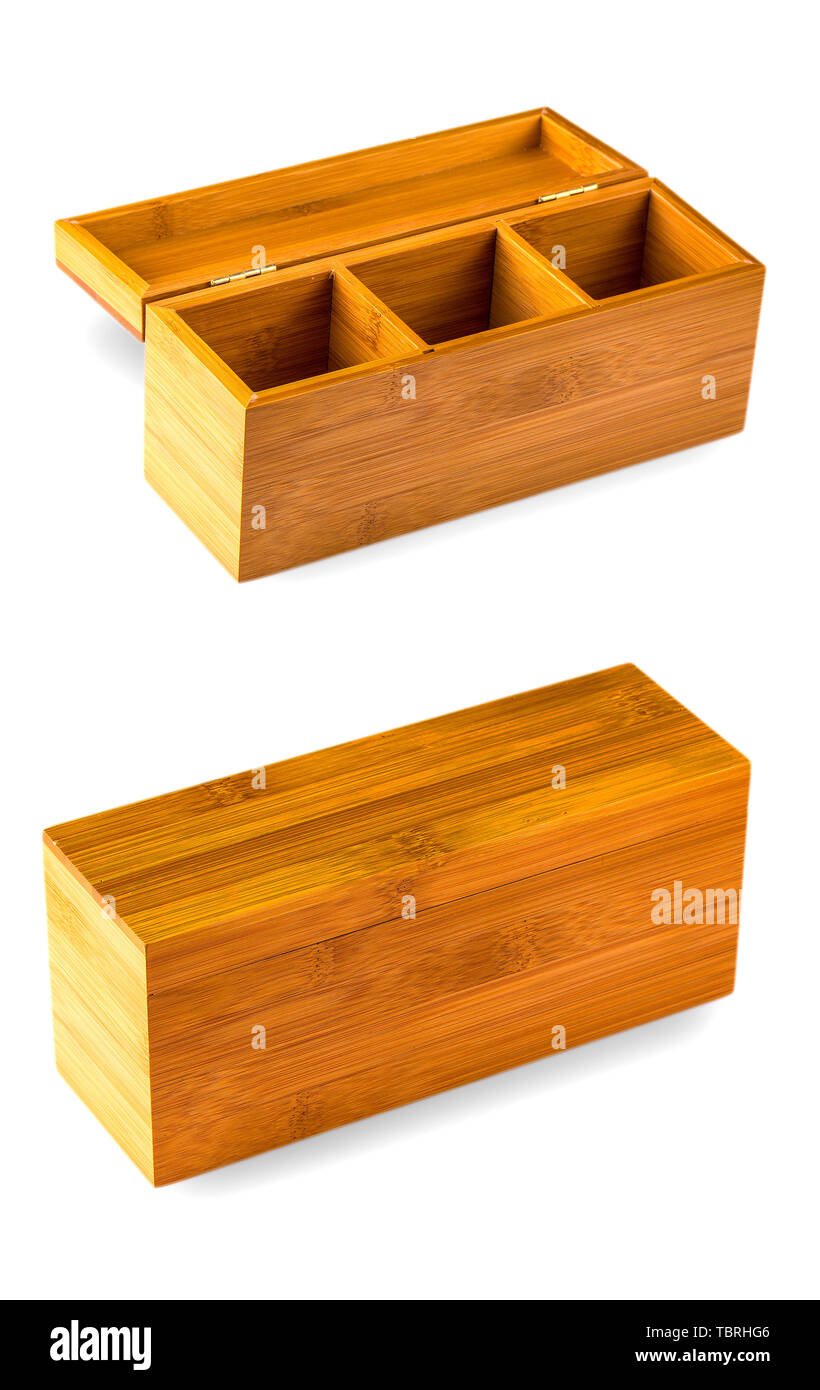 The wooden box isolated on white background Stock Photo - Alamy