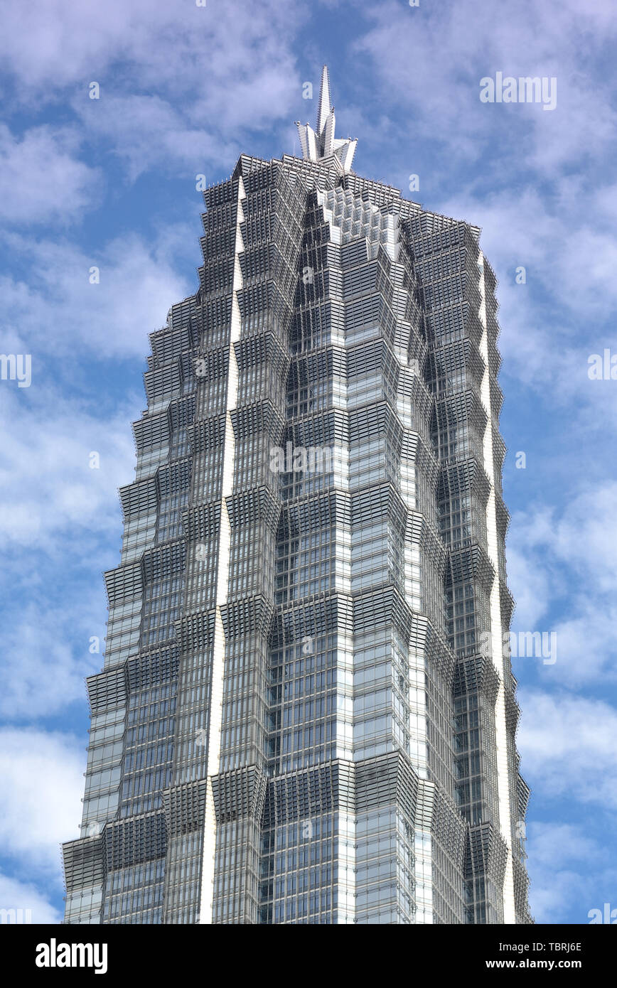 Close-up of Jinmao Building in Shanghai Stock Photo