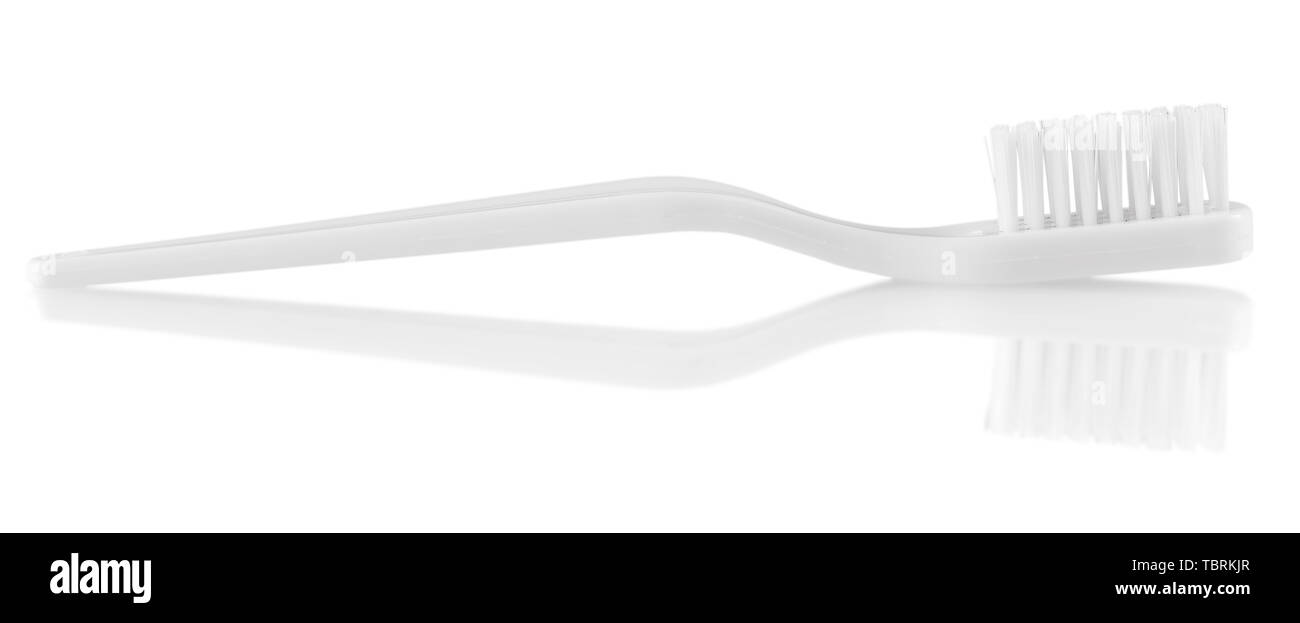The white tooth brush isolated on white background Stock Photo - Alamy