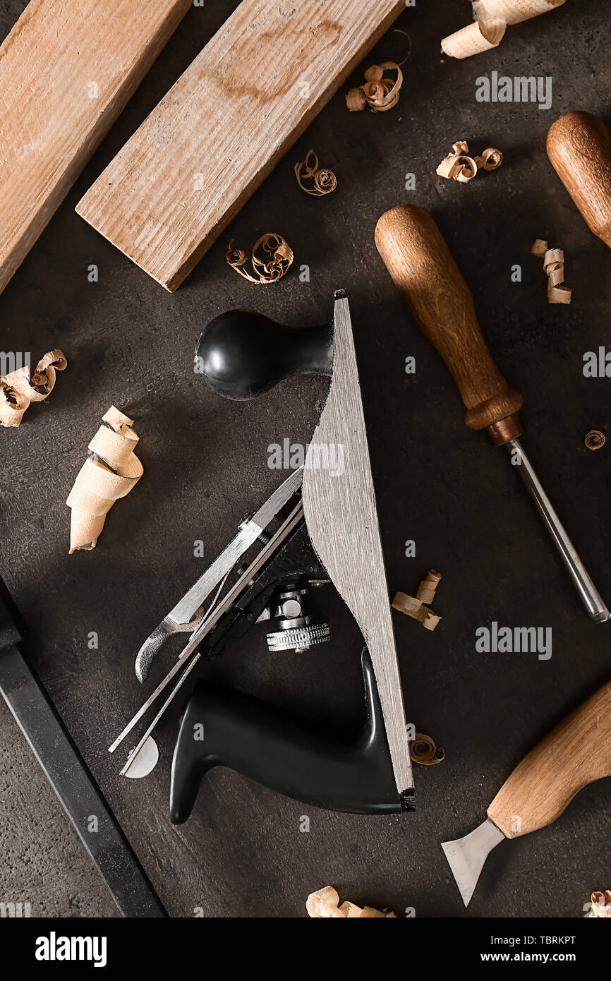Set different carpenters tools hi-res stock photography and images - Alamy