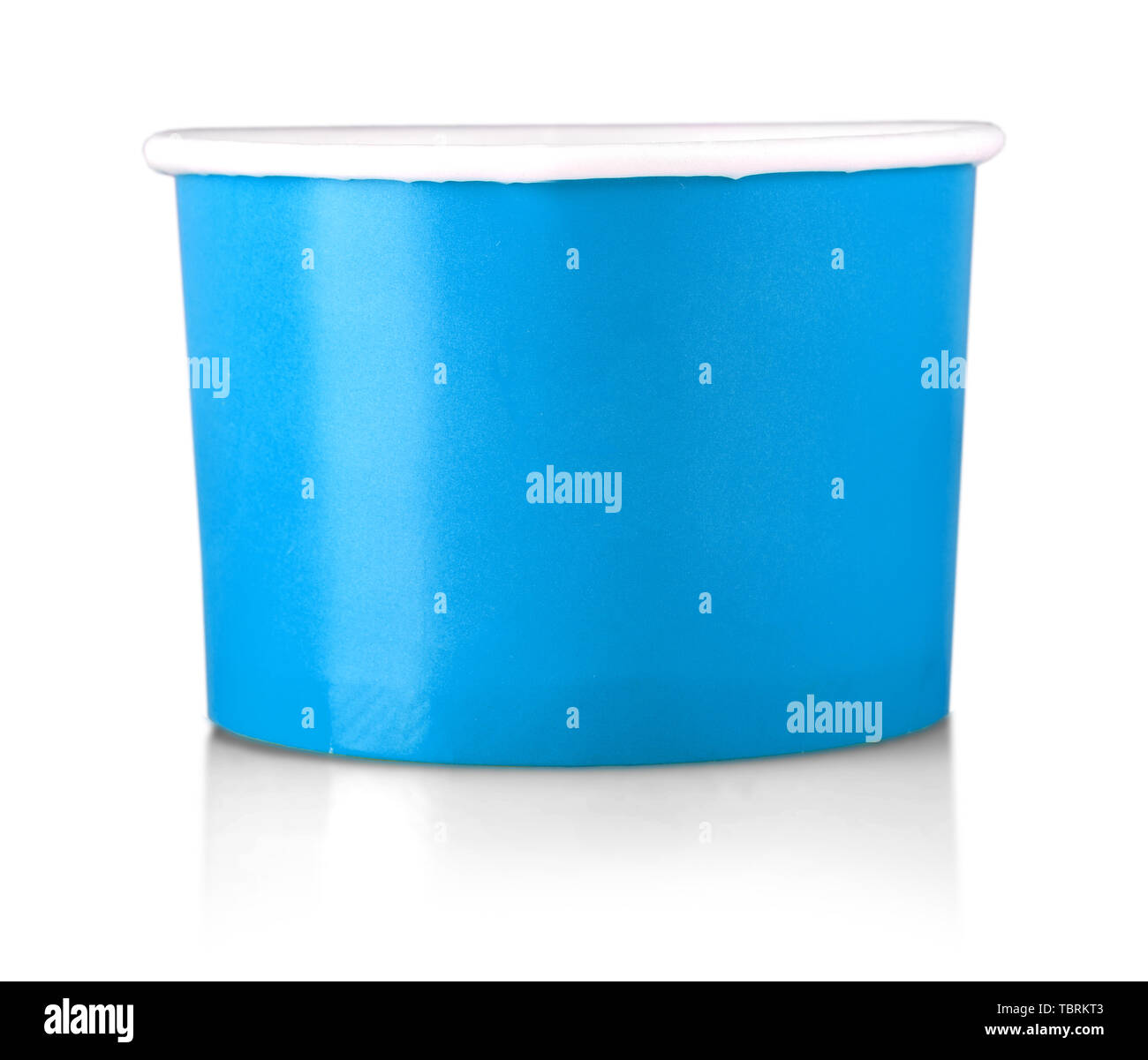 Blue paper cup. Isolated on white background Stock Photo - Alamy
