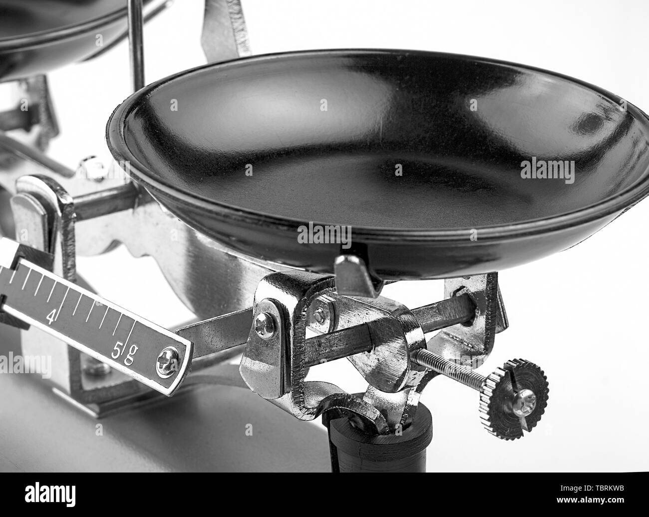 The gray Laboratory scales on white background Stock Photo - Alamy