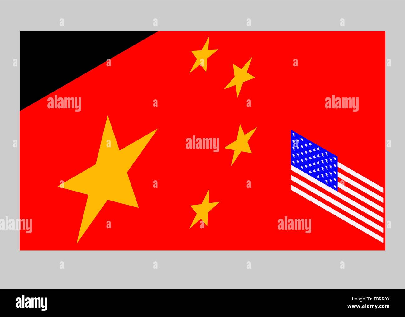 American flag chinese flag Stock Vector Images Alamy