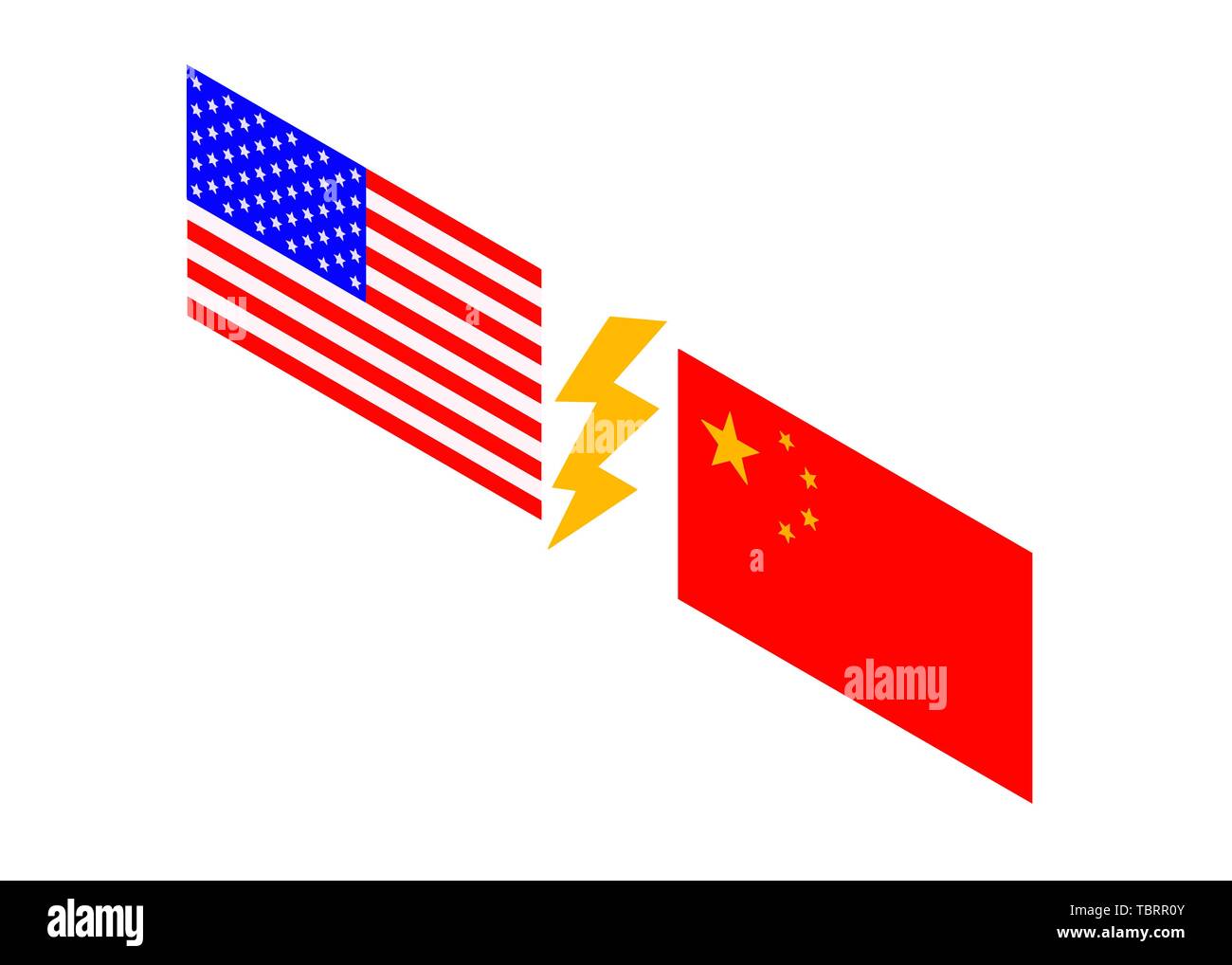 American flag chinese flag Stock Vector Images Alamy