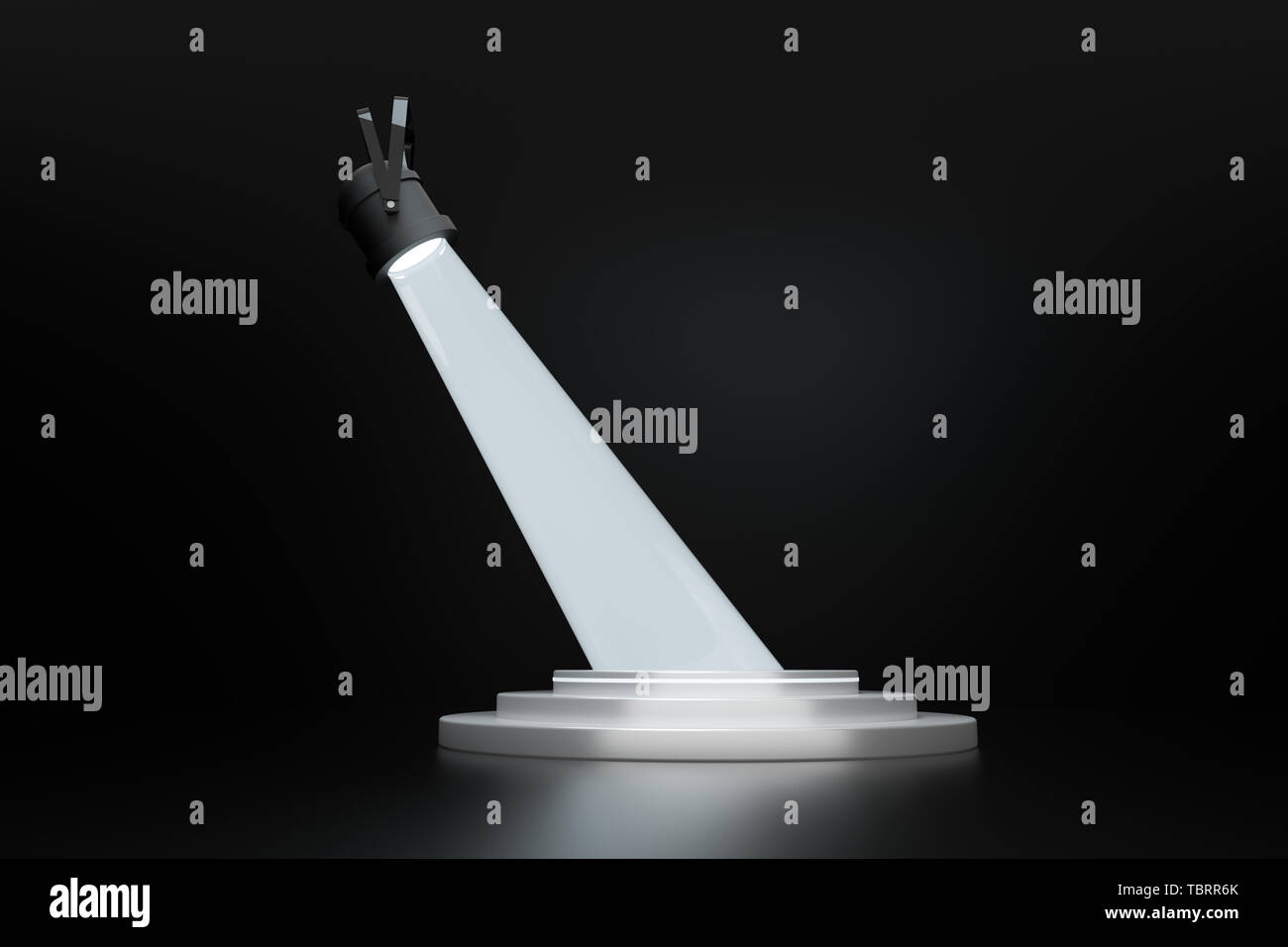 Three-dimensional rendering, stage with lighting, display platform ...