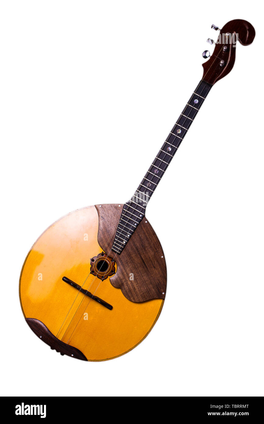 Folk musical instrument domra isolated on white Stock Photo Alamy