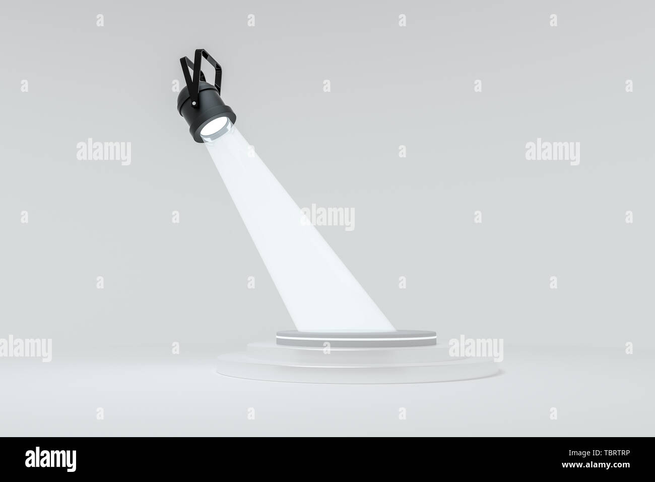 Three-dimensional rendering, stage with lighting, display platform ...