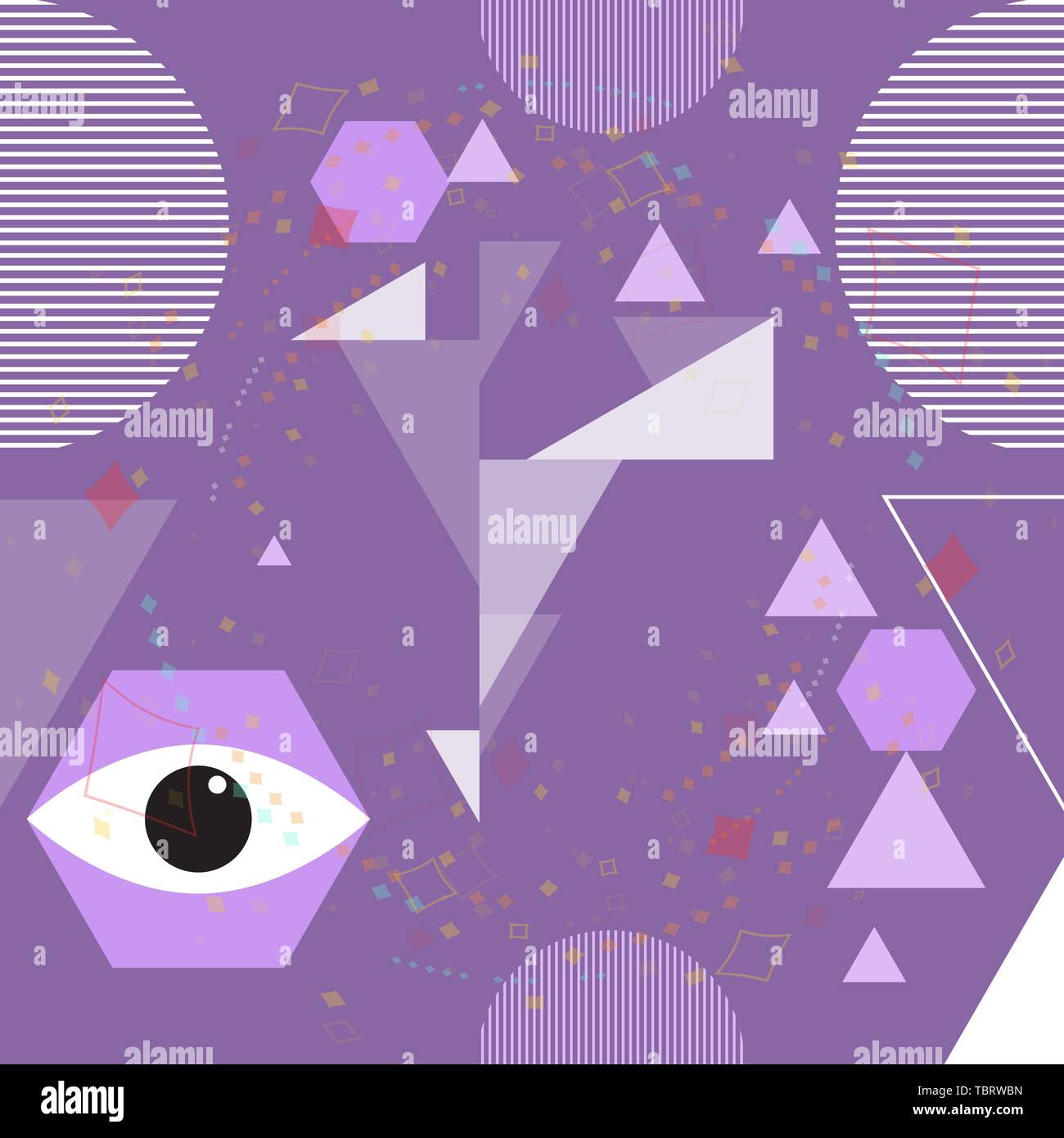 Modern Urban abstract vector seamless pattern with geometric elements, chaotic shapes. Vector illustration. Stock Vector