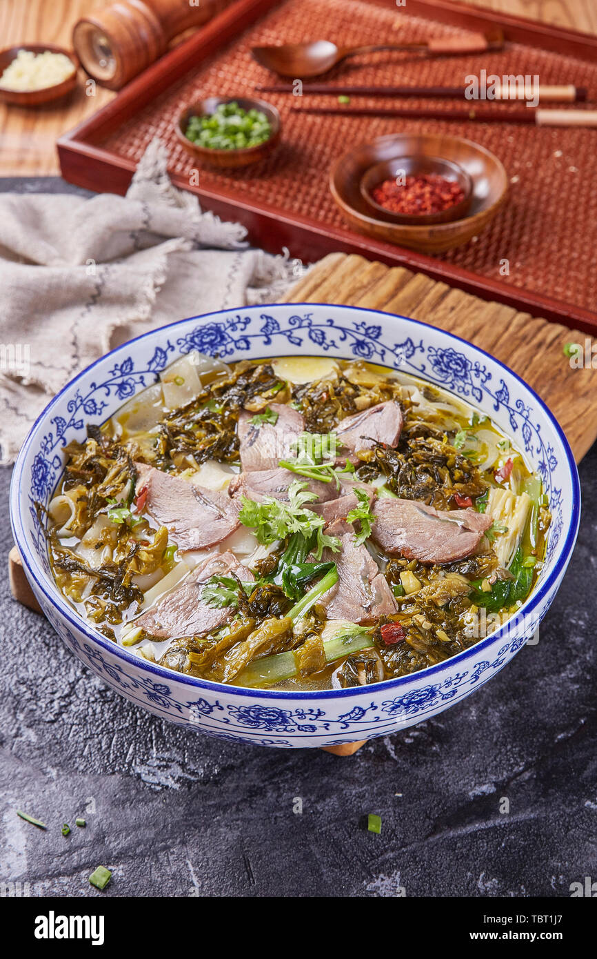 Sauerkraut beef noodles Stock Photo Alamy