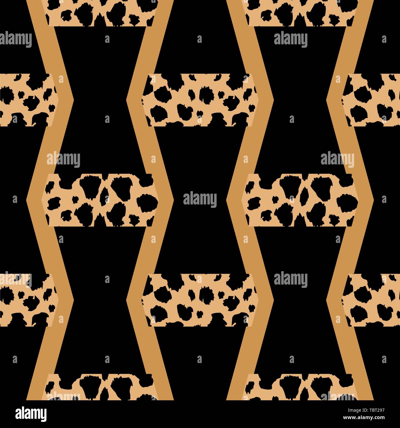 Vector seamless leopard print and black texture. Animal skin pattern ...