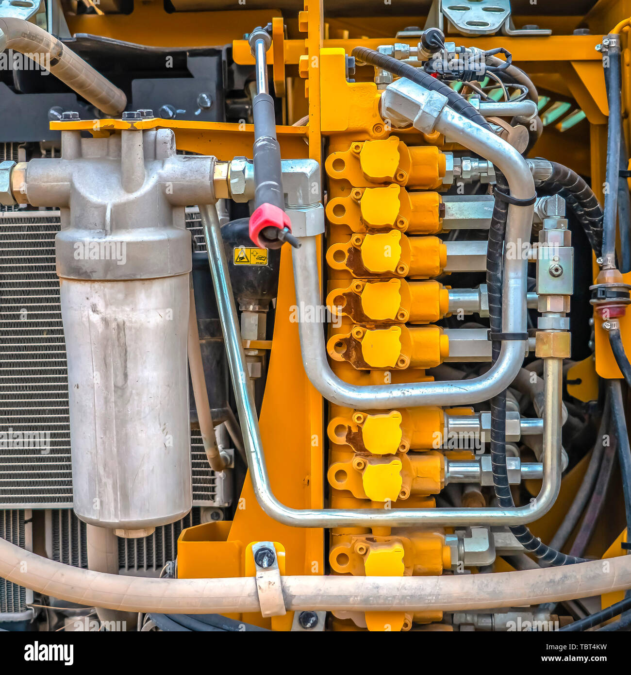 Construction Machine Engine Square Details of the engine which gives power to a construction ...