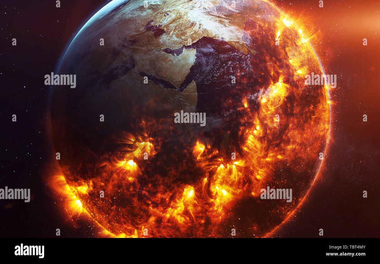 Burning Earth Stock Photo Alamy