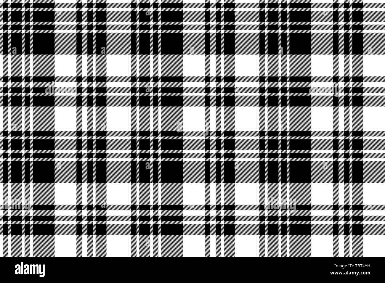 Black and white fabric texture check seamless pattern. Vector ...