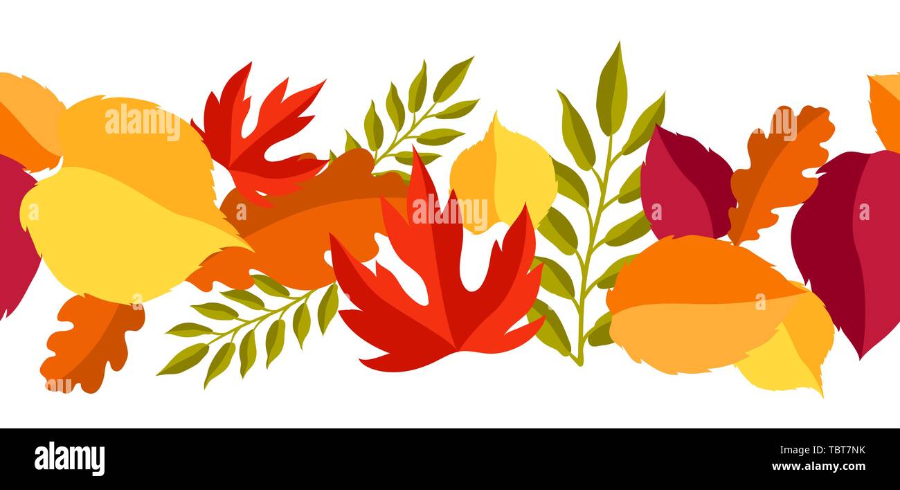 Seamless floral pattern with stylized autumn foliage Stock Vector Image ...