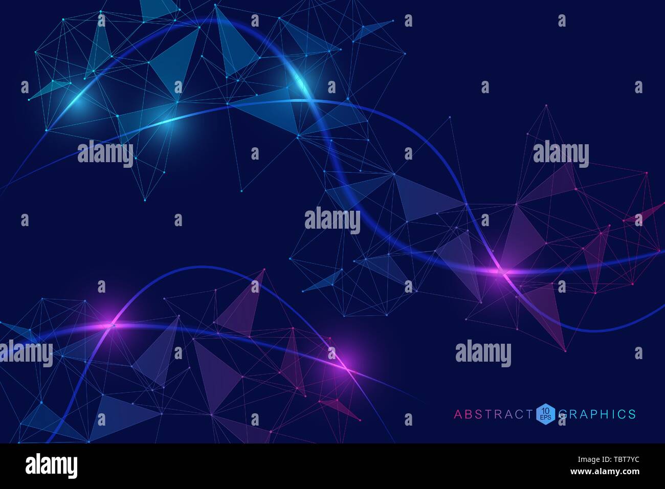 Big Data Visualization Background. Modern futuristic virtual abstract background. Science network pattern, connecting lines and dots. Global network Stock Vector