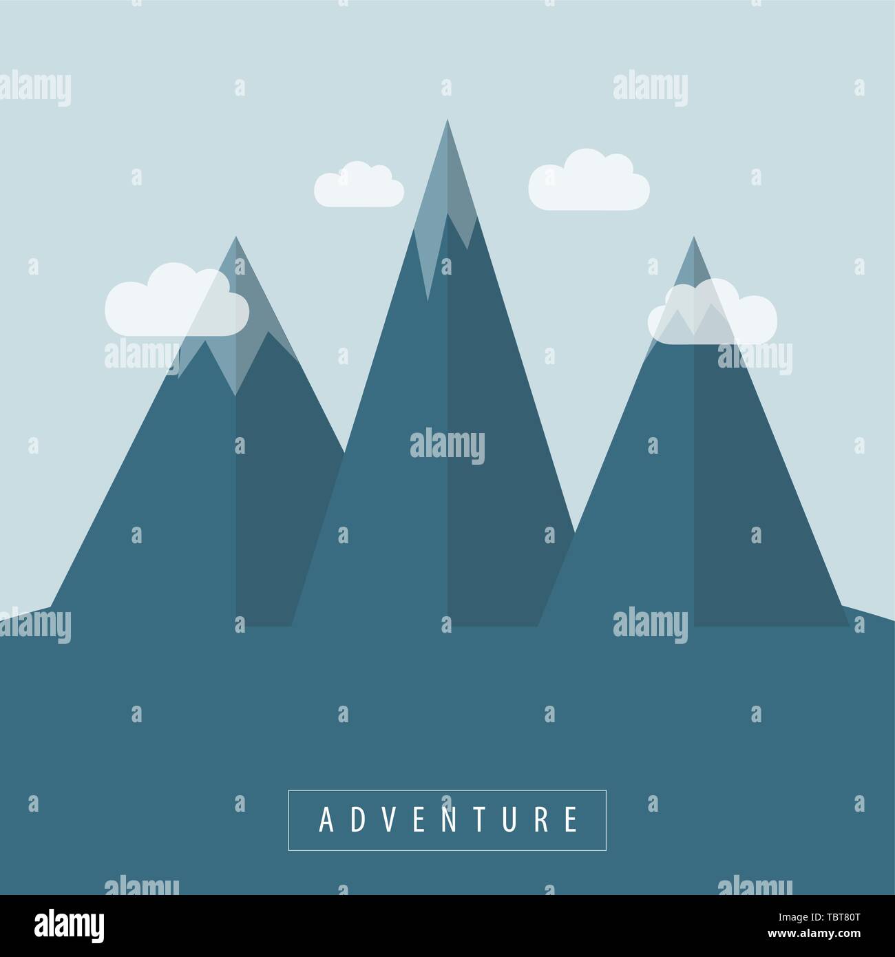 blue snowy mountains outdoor adventure vector illustration EPS10 Stock Vector