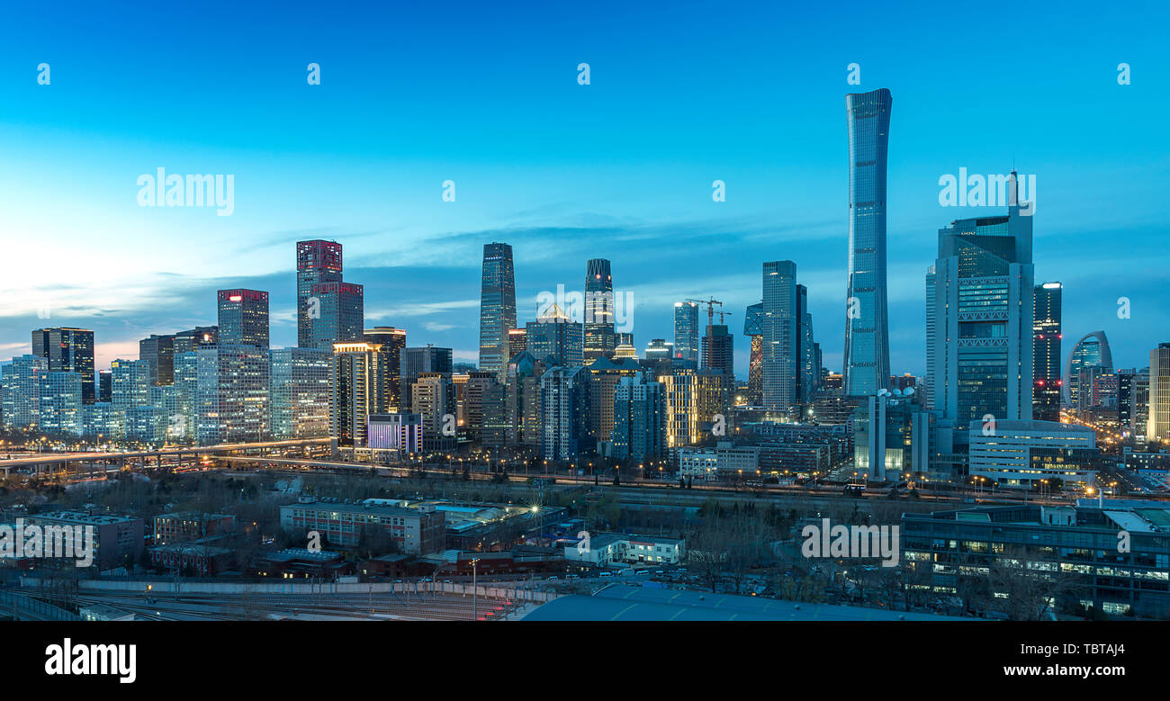 Night view of China International Trade Business Center, China Zun ...
