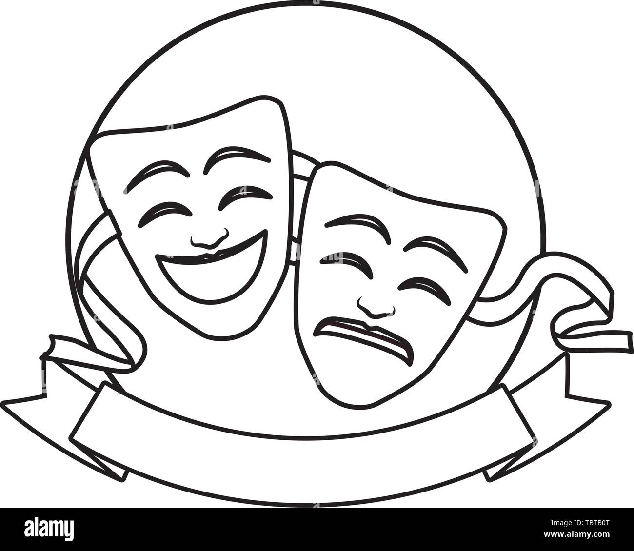 Drama Clipart Black And White