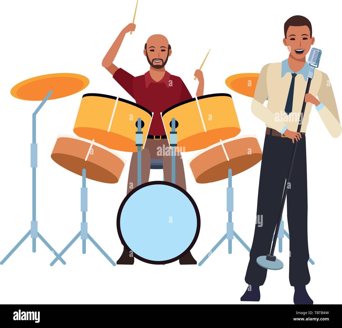 musician playing drums and singing Stock Vector Image & Art - Alamy
