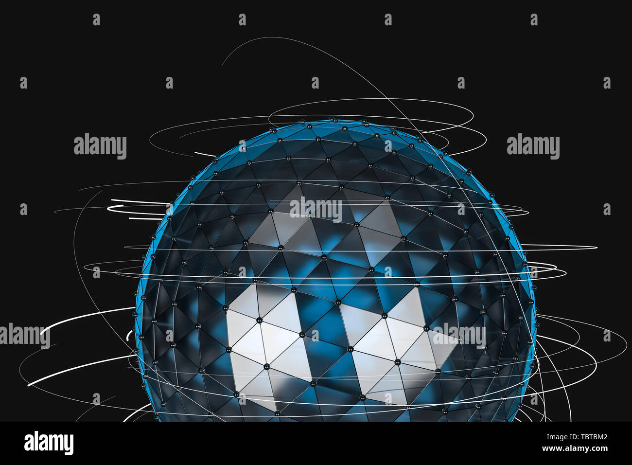 Tonal Rendering Sphere Three-dimensional rendering, sphere lines and nodes Stock Photo - Alamy