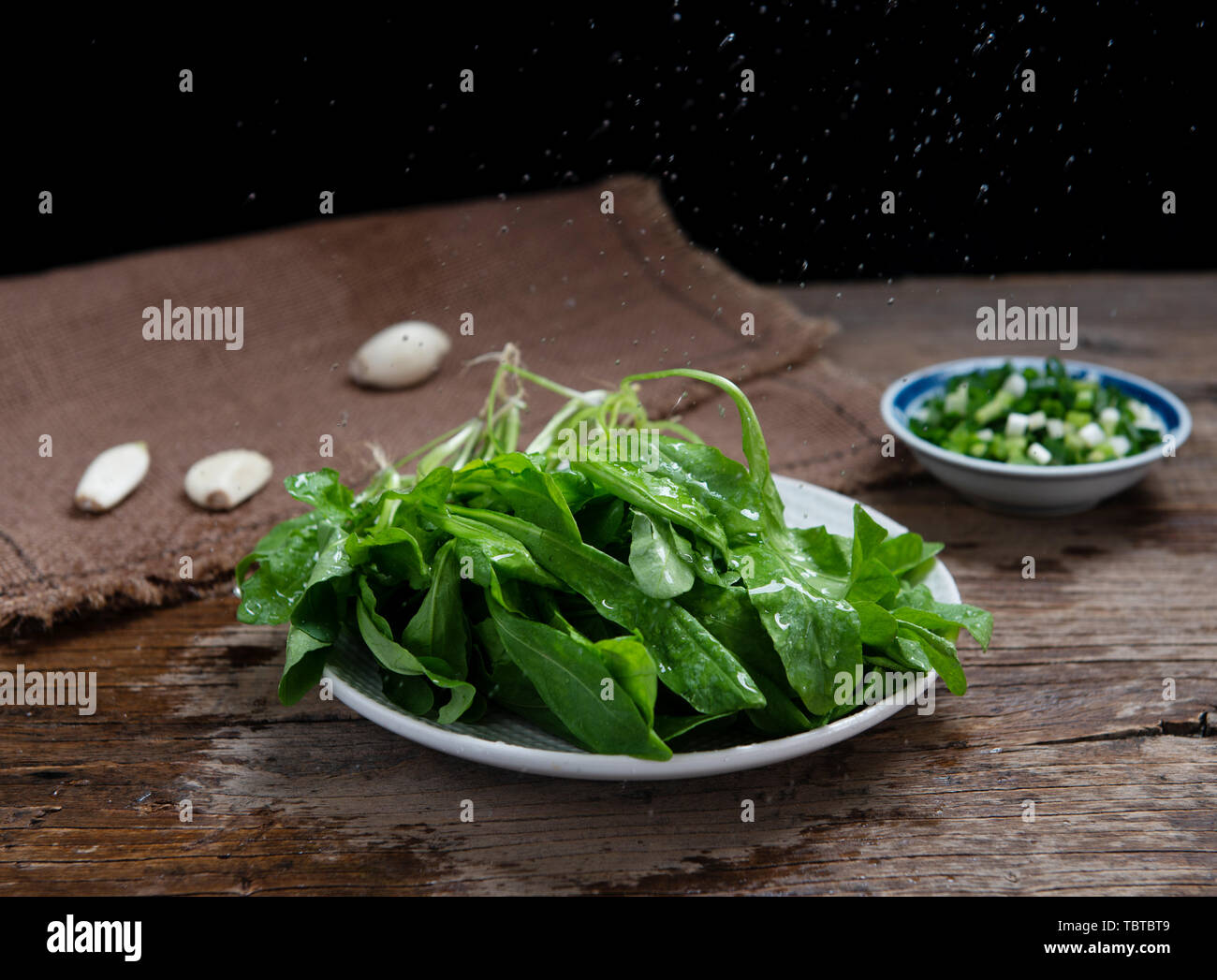 Chinese wild vegetable chestnut shepherd's purse Stock Photo - Alamy