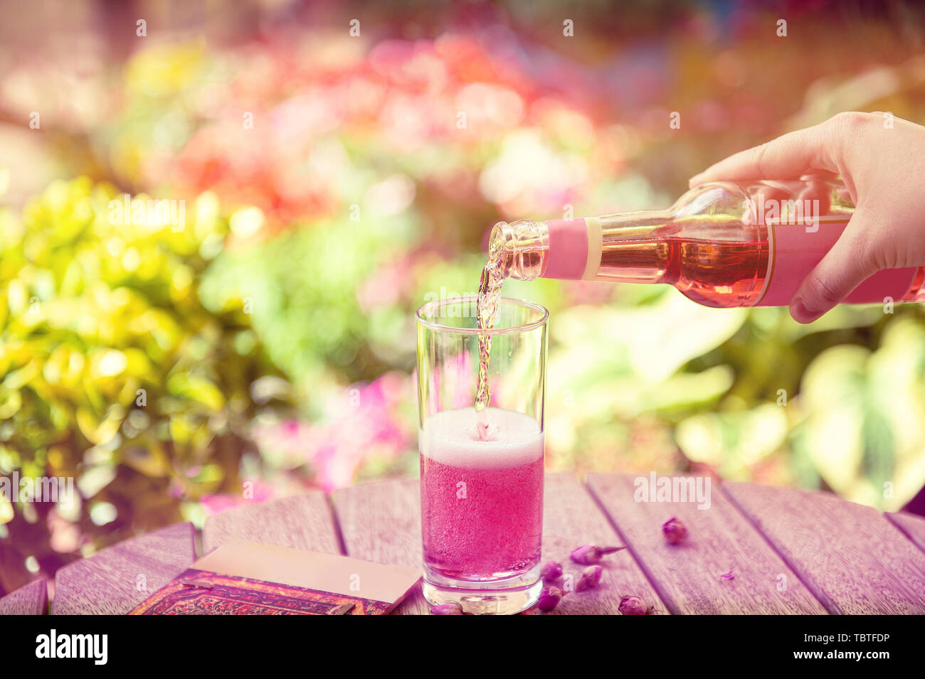 Summer refreshment drinks. Light pink rose cocktail Stock Photo Alamy