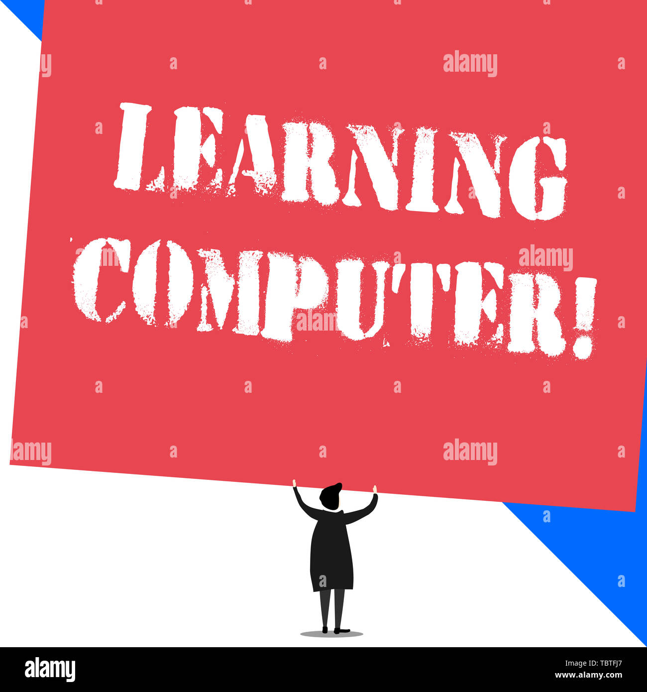 Writing Computer Learns Conceptual hand writing showing Learning Computer. Concept meaning ...