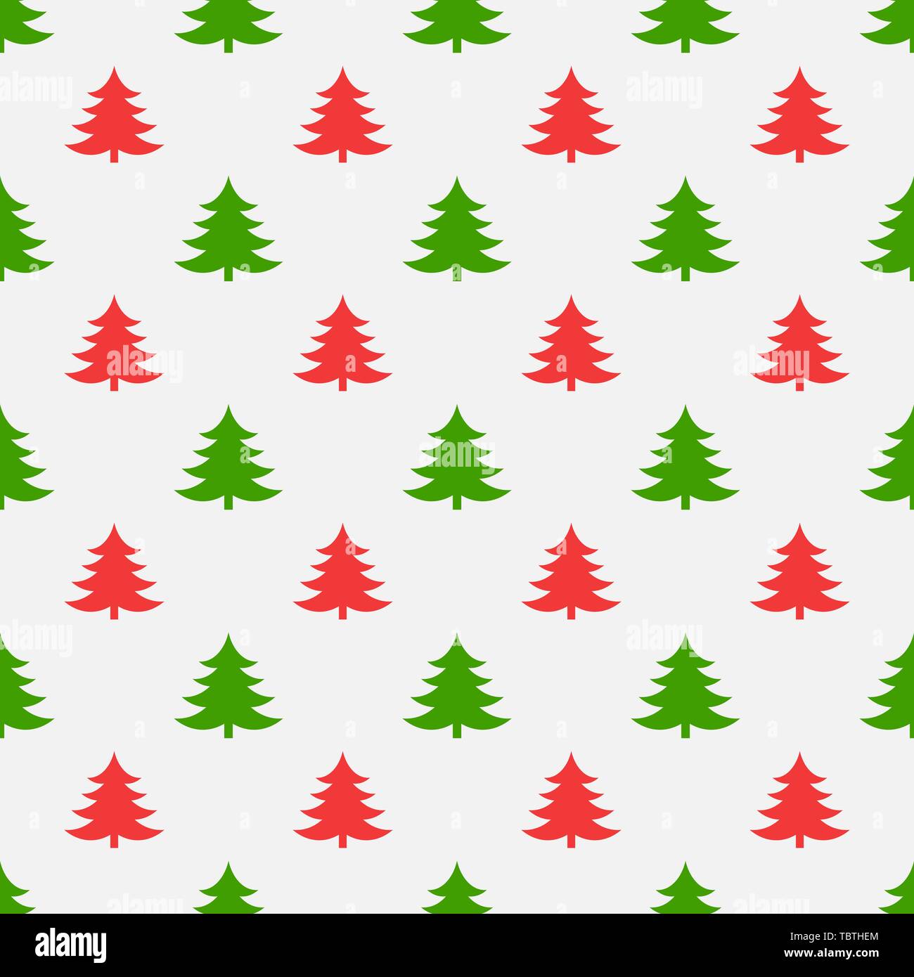 Red and green Christmas trees pattern. Vector illustration Stock Vector ...