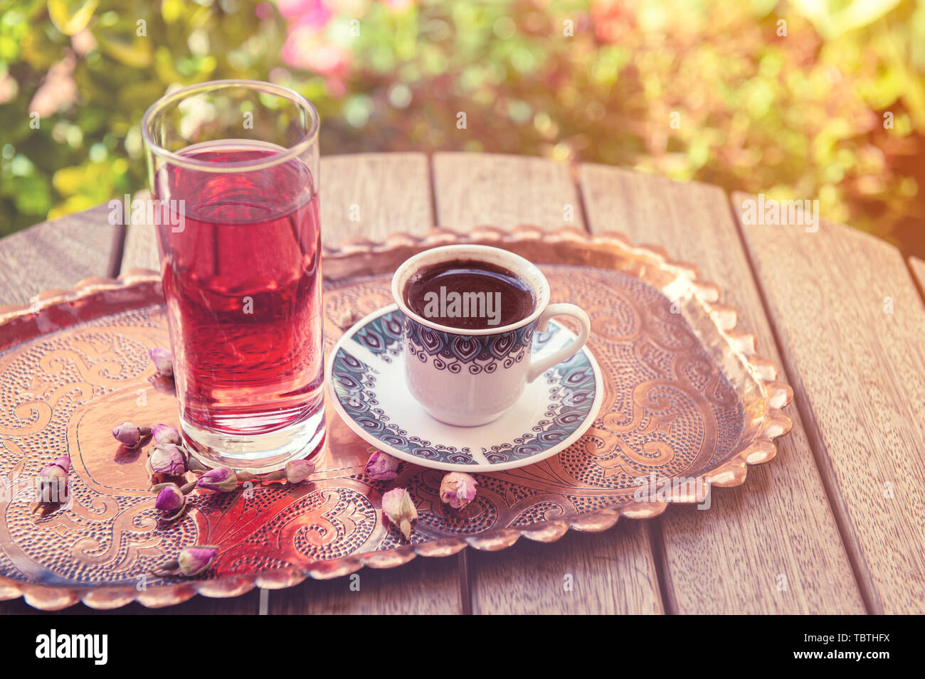 A Cup Of Turkish Coffee And Rose Water Stock Photo Alamy A Cup Of Turkish Coffee And Rose Water Stock Photo Alamy
