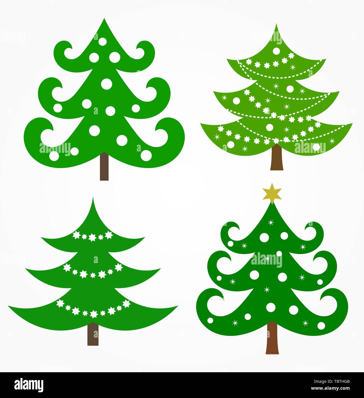 Christmas tree set illustration Stock Vector Image & Art - Alamy