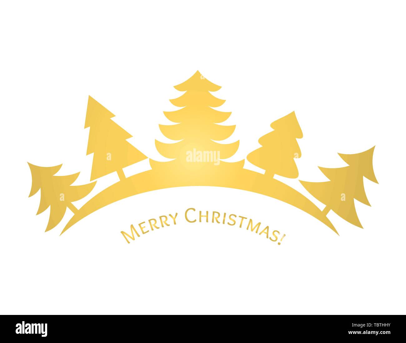 Golden Christmas trees. Vector illustration Stock Vector Image & Art ...