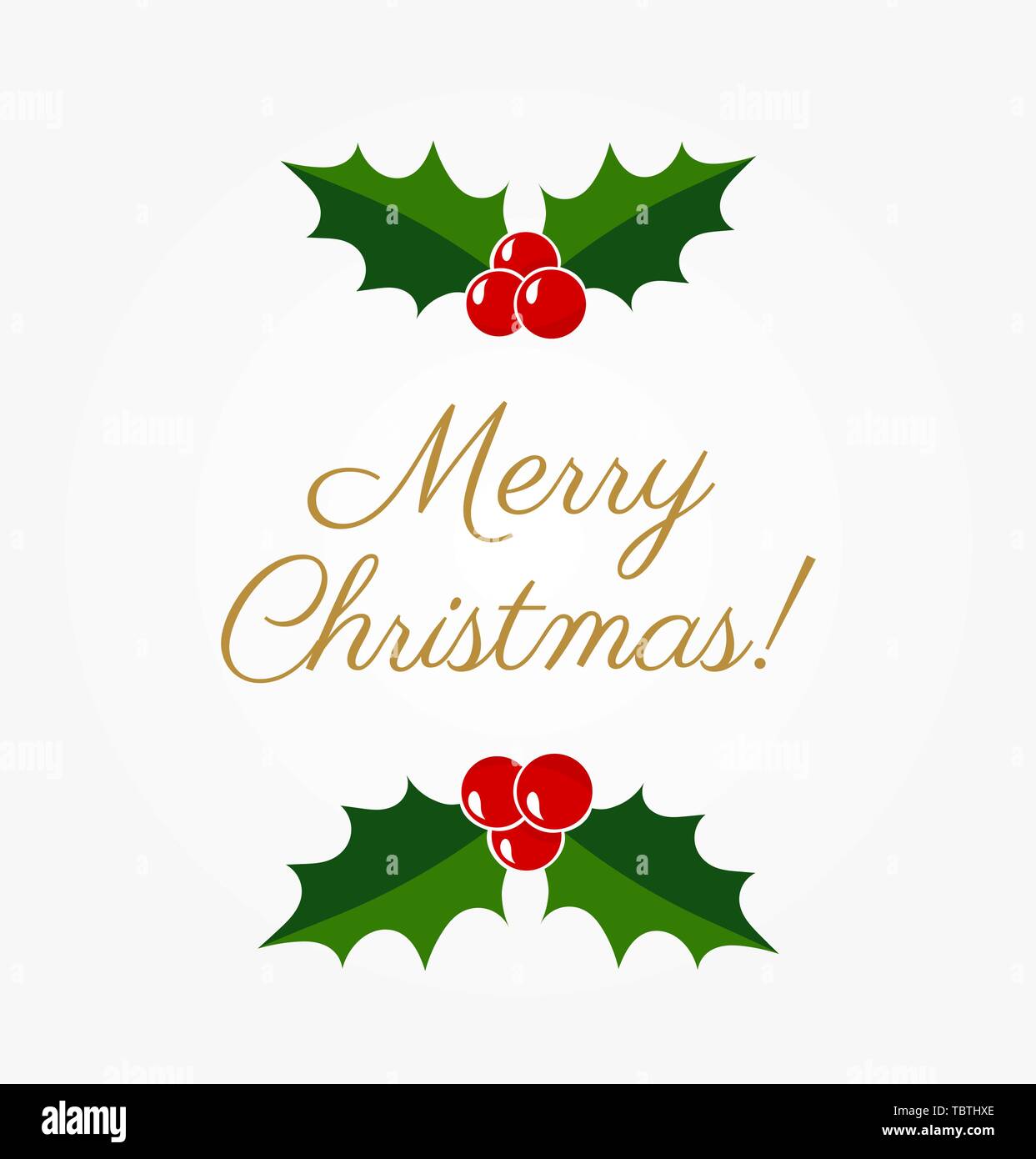 Christmas holly greeting card. Vector illustration Stock Vector Image ...