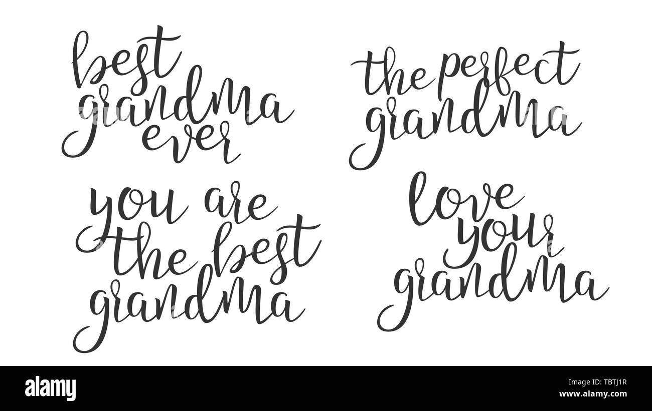 Modern Calligraphy Ink Of Word Grandma Vector Stock Vector Image & Art