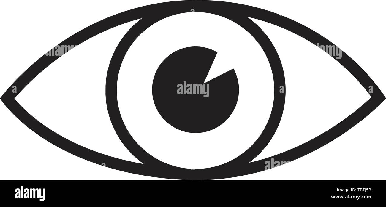 Eye vector line icon isolated on white Stock Vector