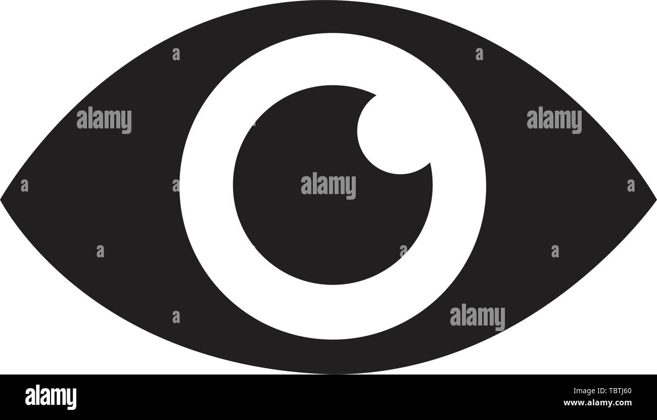 human eye icon silhouette black vector illustration Stock Vector