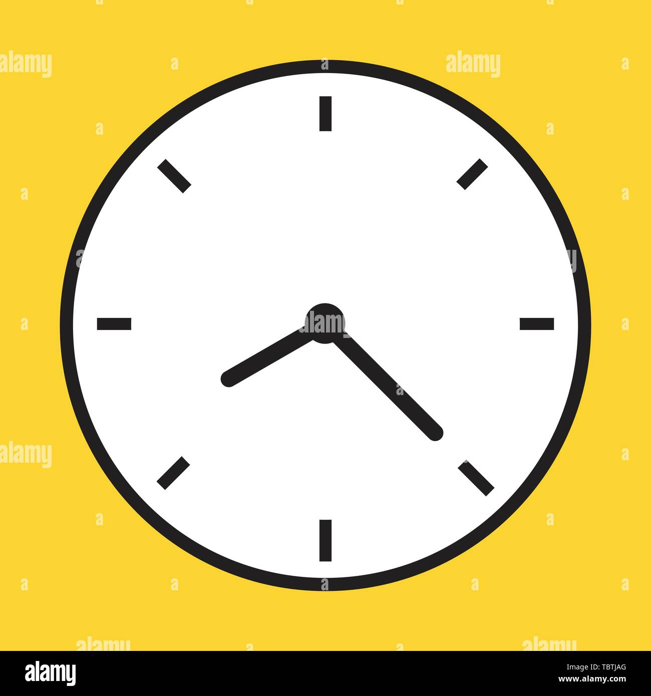 Clock icon flat time watch vector isolated on white Stock Vector