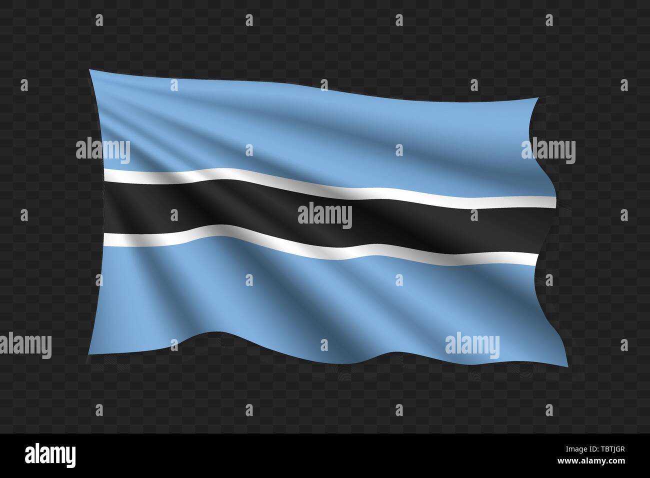 3D Waving Flag of Botswana. Vector illustration Stock Vector Image ...