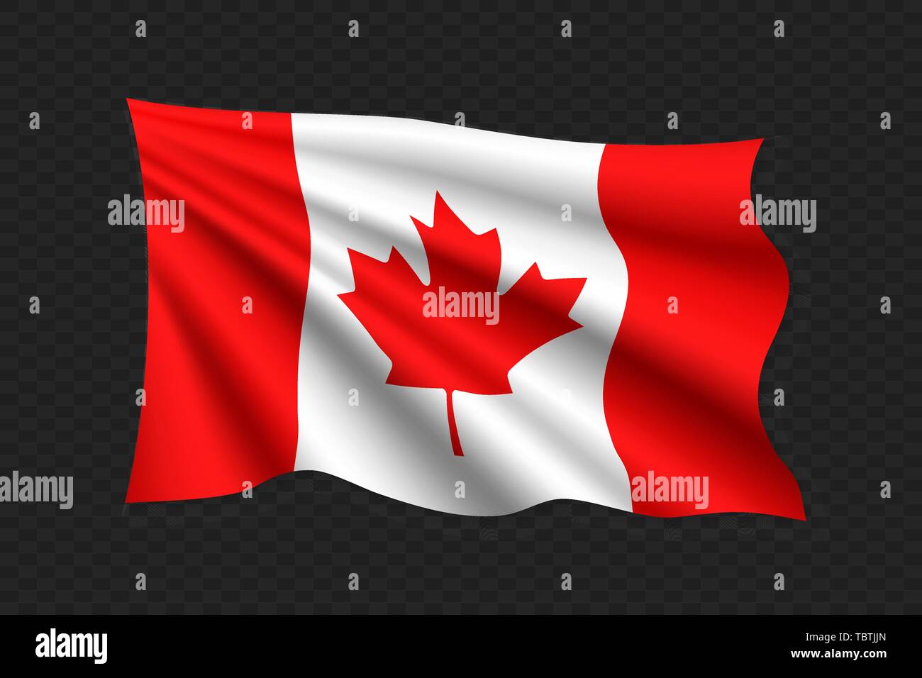 3D Waving Flag of Canada. Vector illustration Stock Vector Image & Art ...