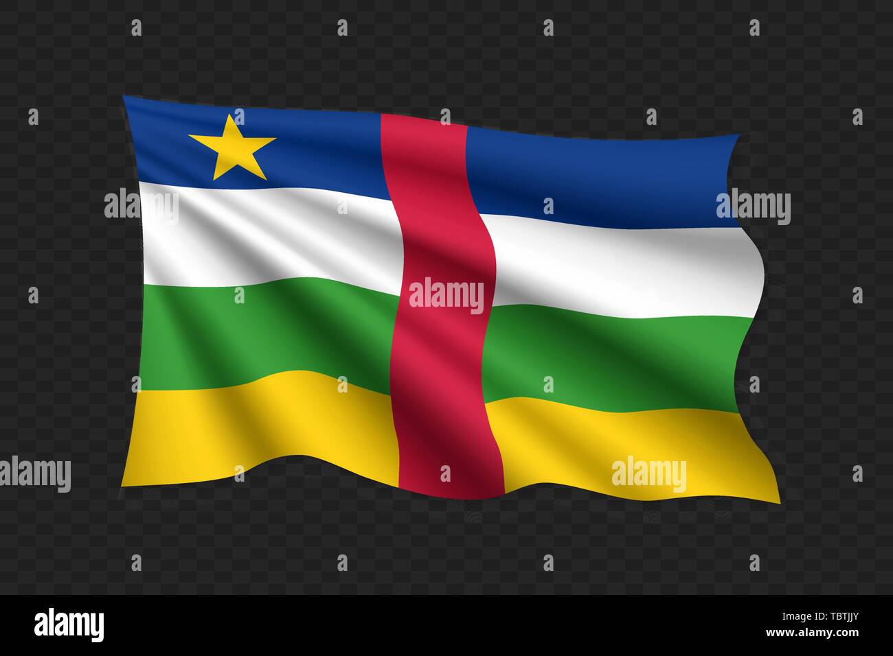 3D Waving Flag of Central African Republic. Vector illustration Stock ...