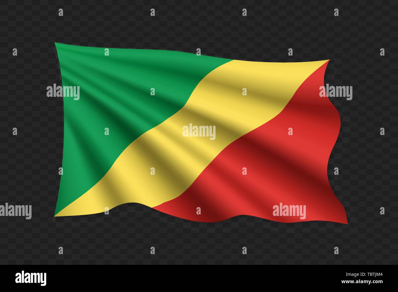 3D Waving Flag of Congo. Vector illustration Stock Vector Image & Art ...