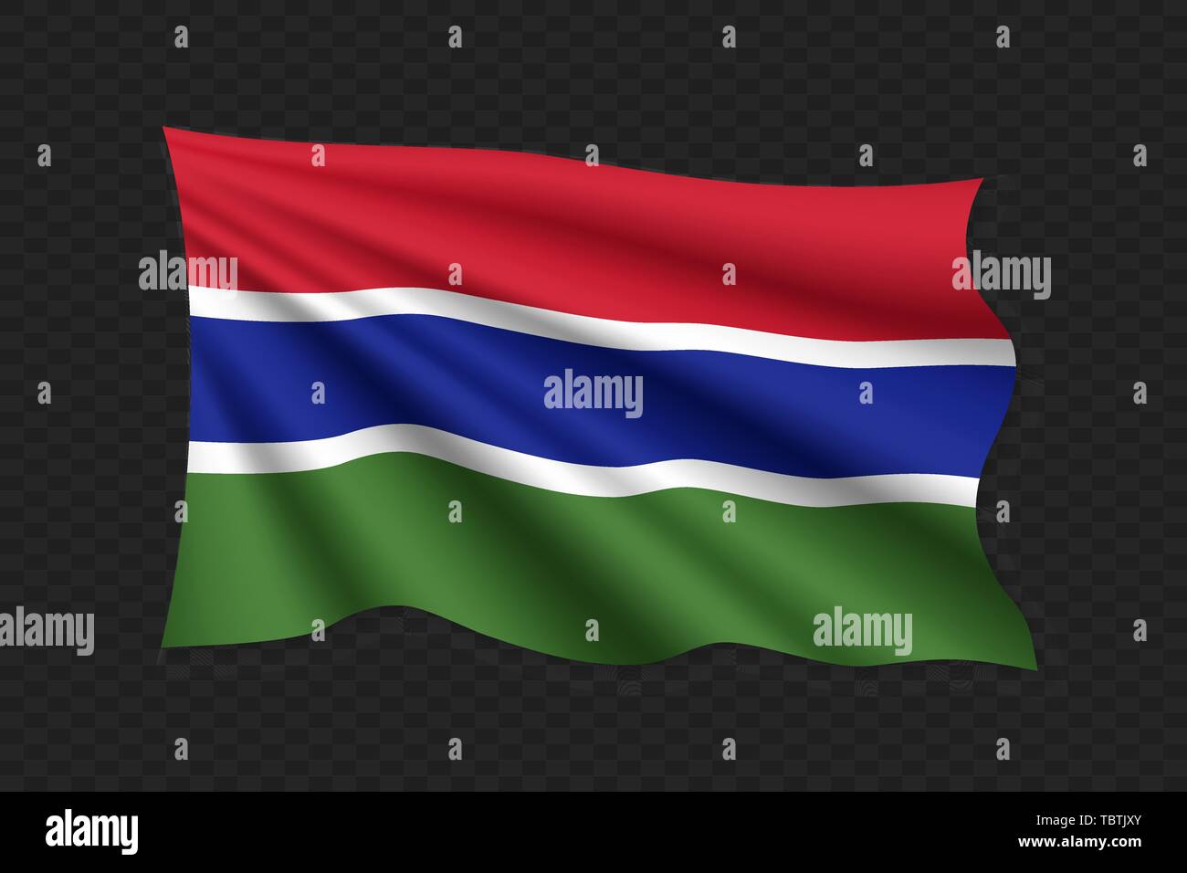 3D Waving Flag of Gambia. Vector illustration Stock Vector Image & Art ...