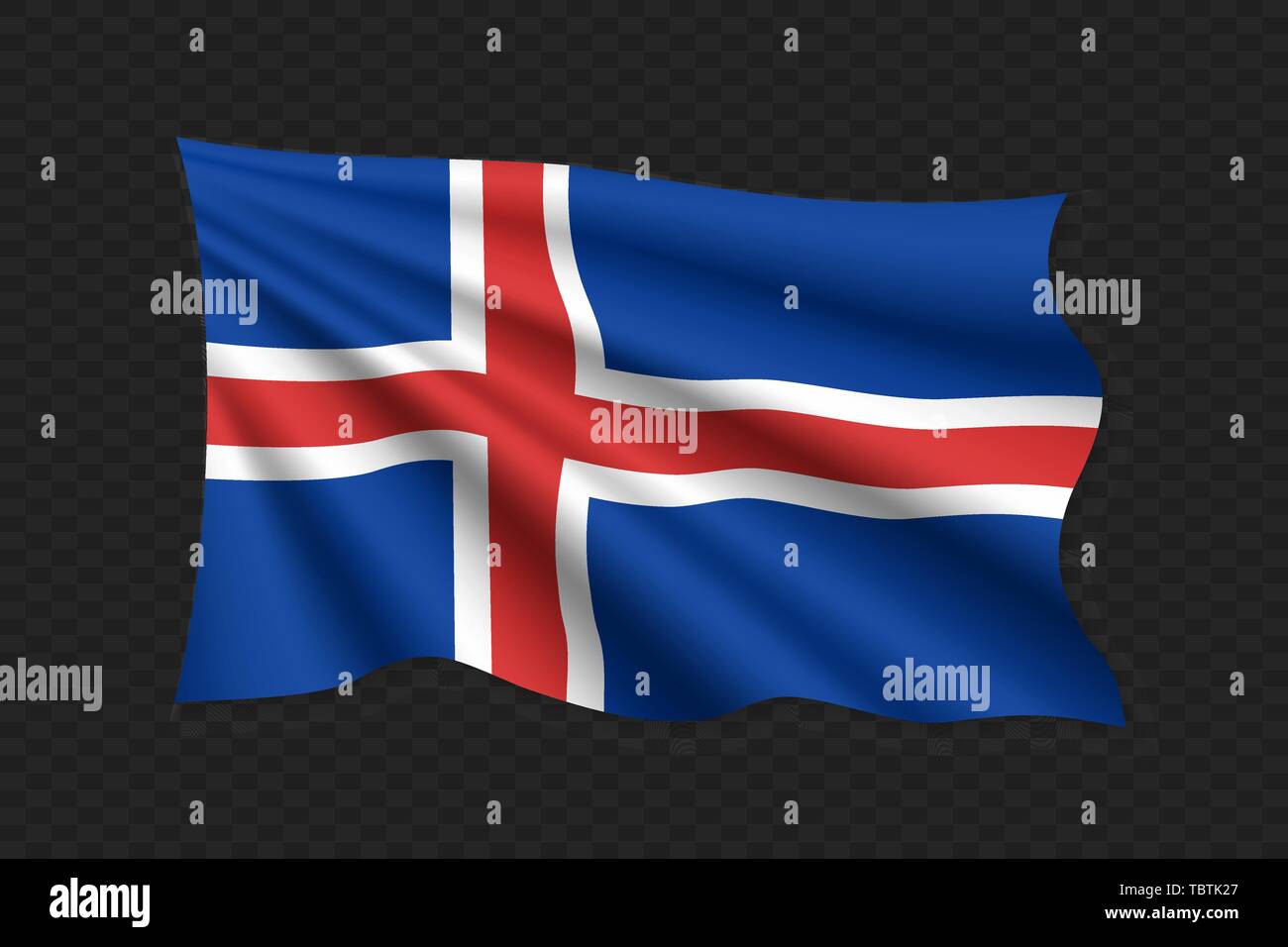 3D Waving Flag of Iceland. Vector illustration Stock Vector Image & Art ...