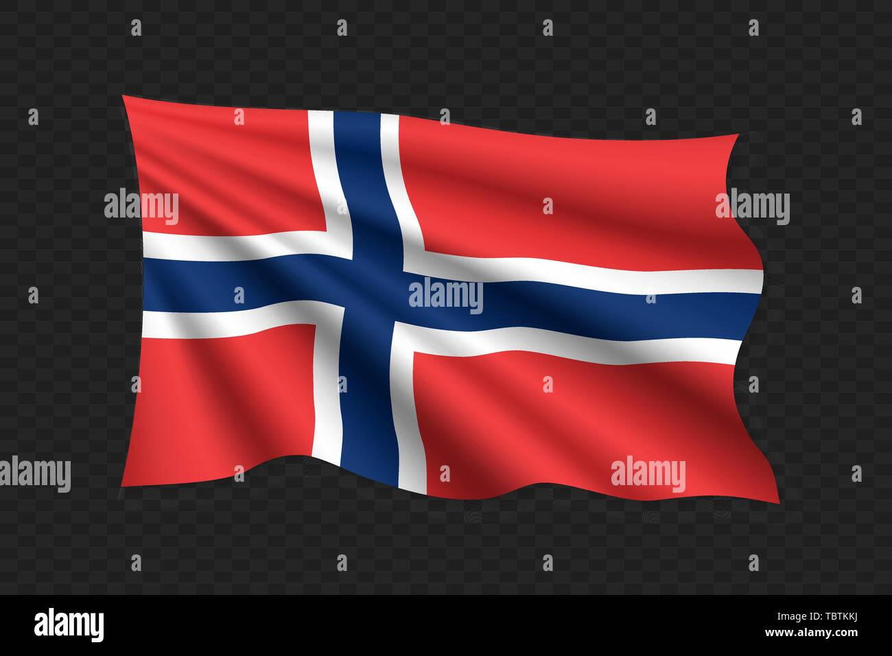 3D Waving Flag of Norway. Vector illustration Stock Vector Image & Art ...